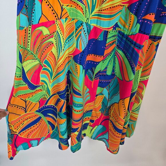 1. State Multicolor Tropical Leaf Print Maxi Dress Women's XL Extra Large NEW - Picture 3 of 10